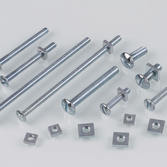 M5 M6 M8 M10 ROOFING BOLTS & SQUARE NUTS CROSS SLOTTED DOME HEAD SCREWS ZINC BZP 