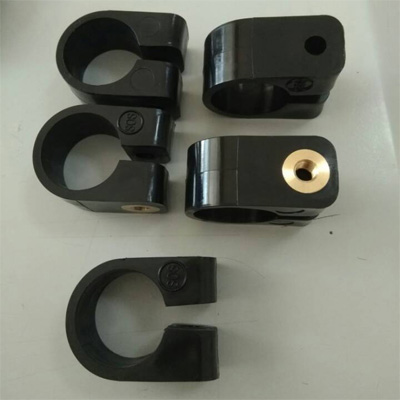 Pipe Clamp Black Nylon With Brass Insert